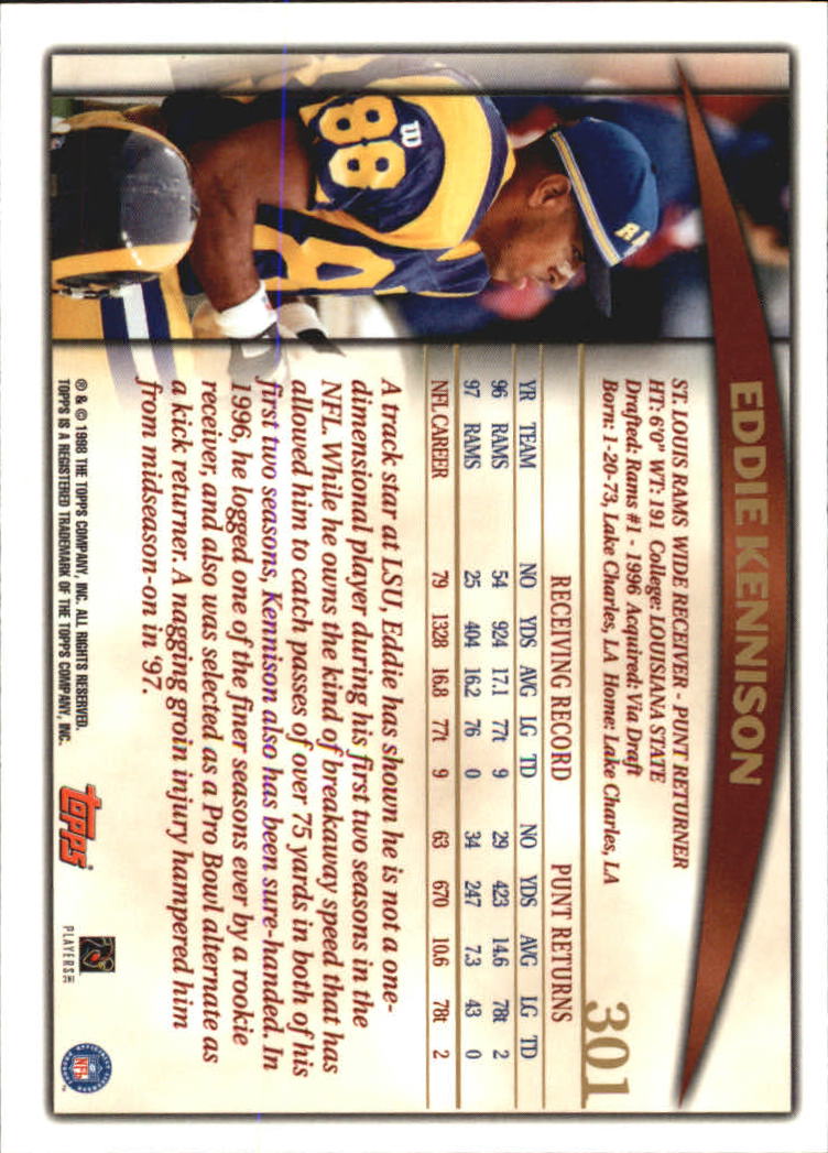 A0820- 1998 Topps Football Cards 251-360 +Rookies -You Pick- 15+ FREE US SHIP - Picture 97 of 189