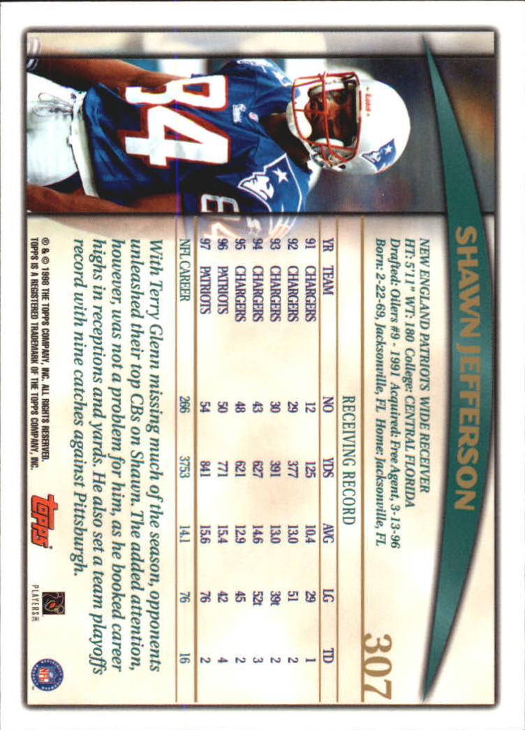 A0820- 1998 Topps Football Cards 251-360 +Rookies -You Pick- 15+ FREE US SHIP - Picture 109 of 189