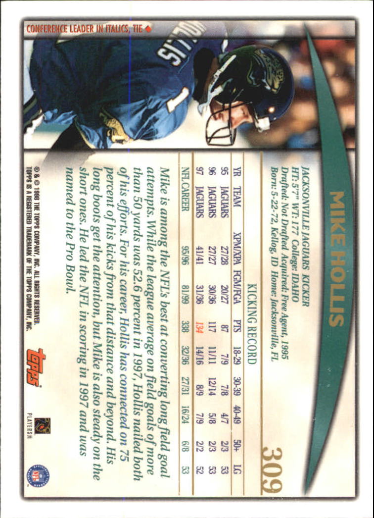 A0820- 1998 Topps Football Cards 251-360 +Rookies -You Pick- 15+ FREE US SHIP - Picture 113 of 189