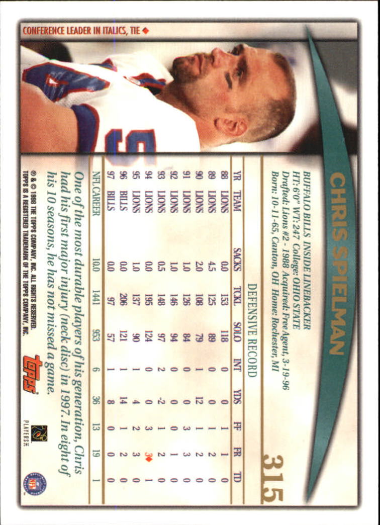 A0820- 1998 Topps Football Cards 251-360 +Rookies -You Pick- 15+ FREE US SHIP - Picture 125 of 189