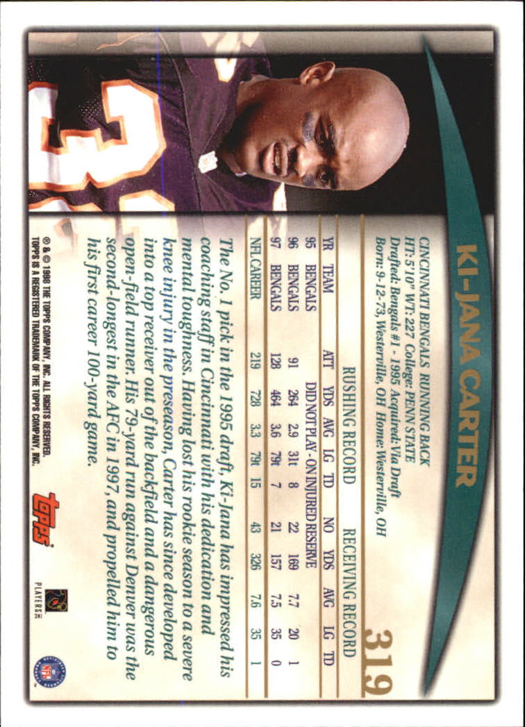 A0820- 1998 Topps Football Cards 251-360 +Rookies -You Pick- 15+ FREE US SHIP - Picture 133 of 189