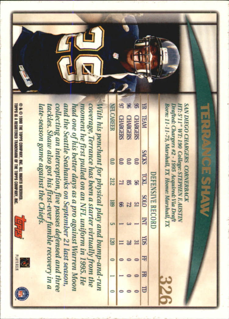 A0820- 1998 Topps Football Cards 251-360 +Rookies -You Pick- 15+ FREE US SHIP - Picture 145 of 189
