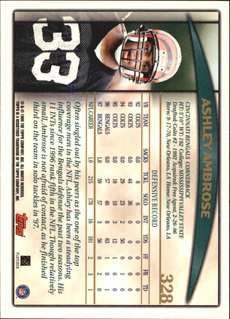 A0820- 1998 Topps Football Cards 251-360 +Rookies -You Pick- 15+ FREE US SHIP - Picture 149 of 189