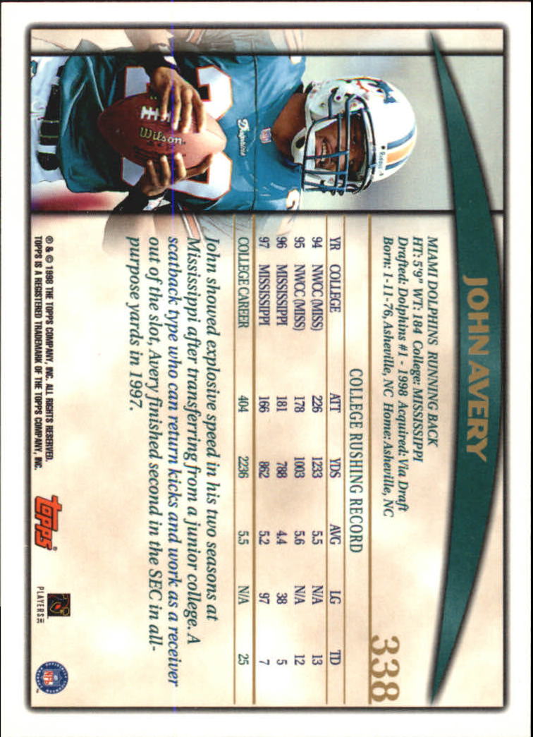 A0820- 1998 Topps Football Cards 251-360 +Rookies -You Pick- 15+ FREE US SHIP - Picture 157 of 189