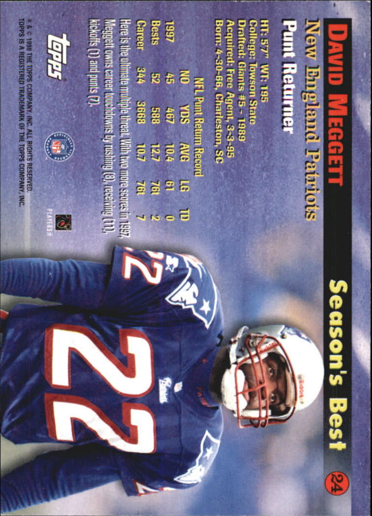 A0820- 1998 Topps Football Cards 251-360 +Rookies -You Pick- 15+ FREE US SHIP - Picture 189 of 189