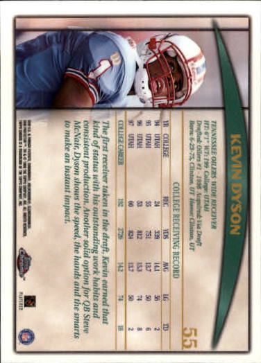 1998 Topps Chrome #55 Kevin Dyson RC back image