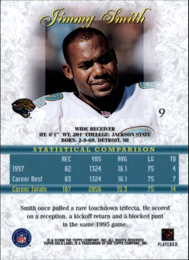 1998 Topps Gold Label Class 3 #9 Jimmy Smith back image