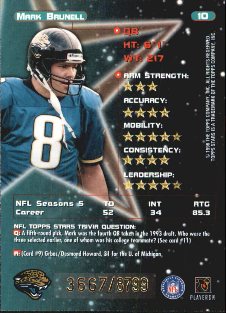 B0108- 1998 Topps Stars FB Card #s 1-150 +Rookies -You Pick- 15+ FREE US SHIP - Picture 15 of 228