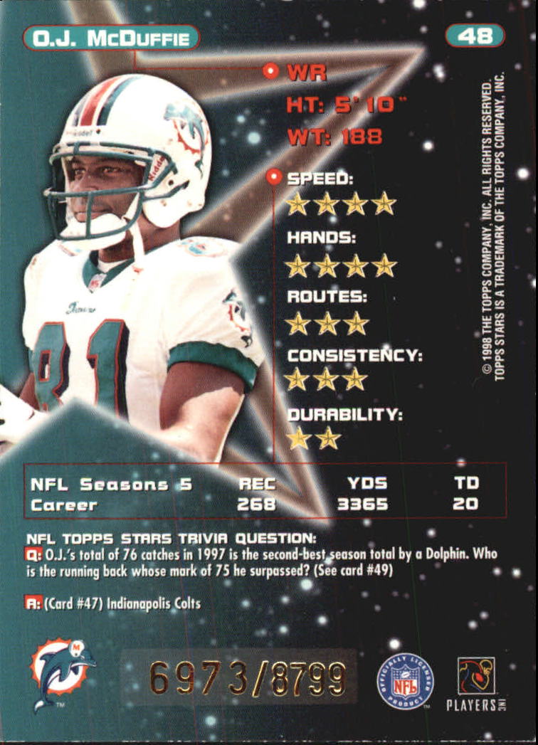 B0108- 1998 Topps Stars FB Card #s 1-150 +Rookies -You Pick- 15+ FREE US SHIP - Picture 77 of 228