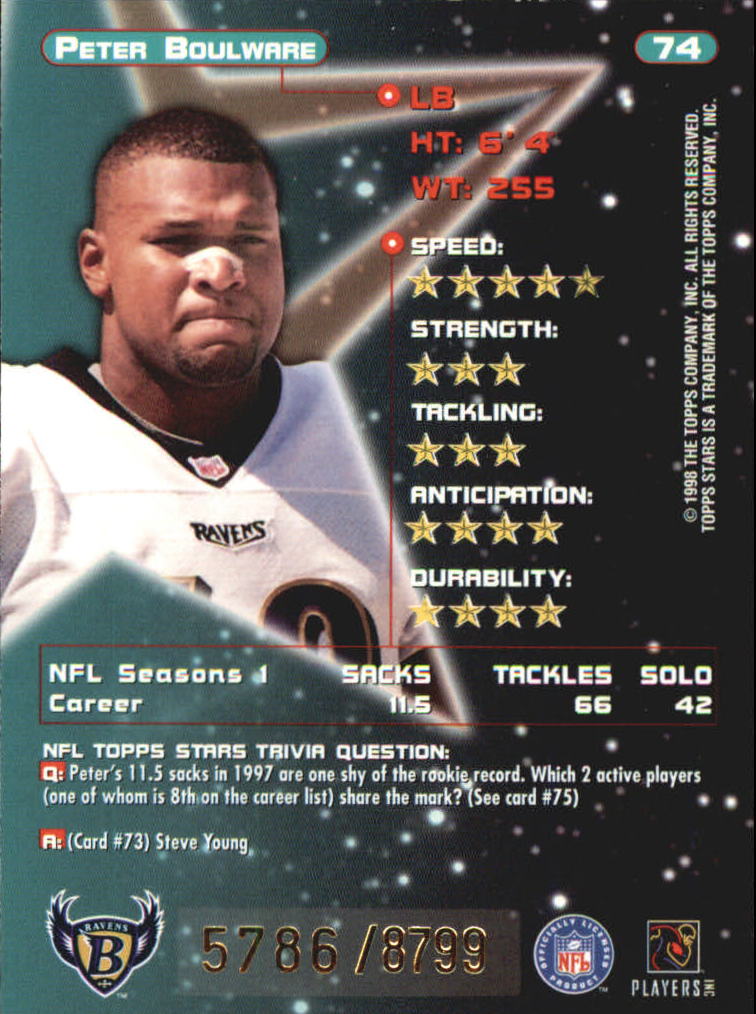 B0108- 1998 Topps Stars FB Card #s 1-150 +Rookies -You Pick- 15+ FREE US SHIP - Picture 111 of 228