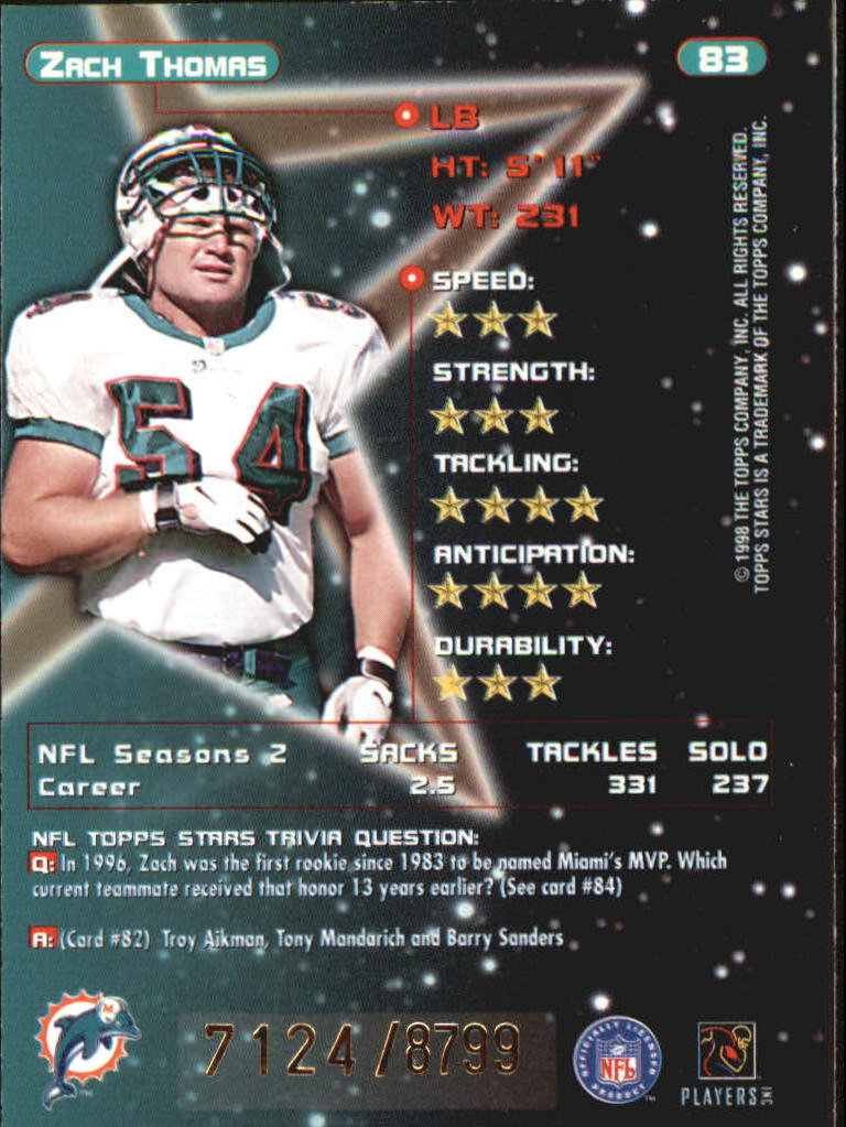 B0108- 1998 Topps Stars FB Card #s 1-150 +Rookies -You Pick- 15+ FREE US SHIP - Picture 127 of 228