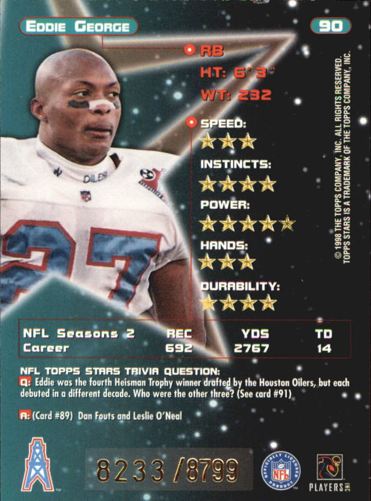 B0108- 1998 Topps Stars FB Card #s 1-150 +Rookies -You Pick- 15+ FREE US SHIP - Picture 139 of 228