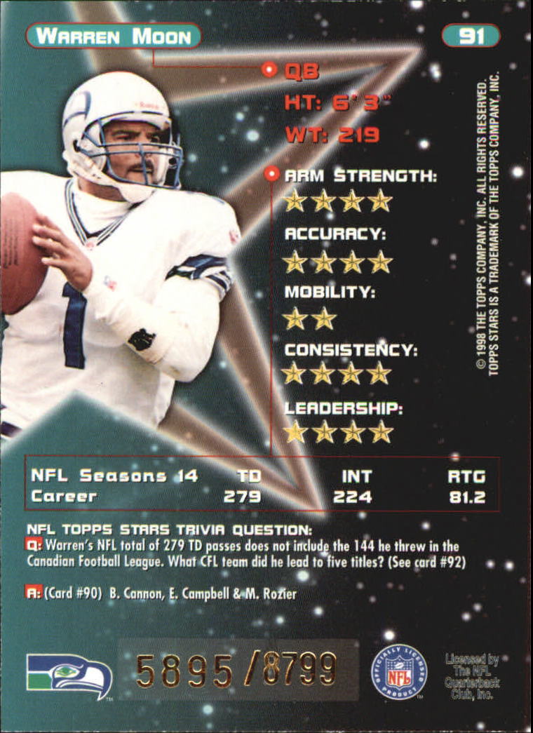 B0108- 1998 Topps Stars FB Card #s 1-150 +Rookies -You Pick- 15+ FREE US SHIP - Picture 141 of 228