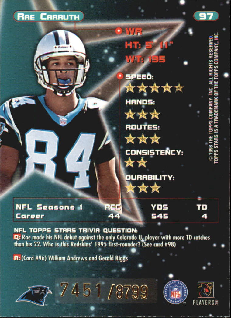 B0108- 1998 Topps Stars FB Card #s 1-150 +Rookies -You Pick- 15+ FREE US SHIP - Picture 153 of 228