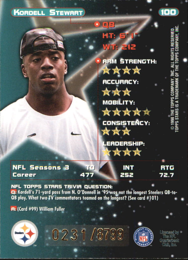 B0108- 1998 Topps Stars FB Card #s 1-150 +Rookies -You Pick- 15+ FREE US SHIP - Picture 159 of 228