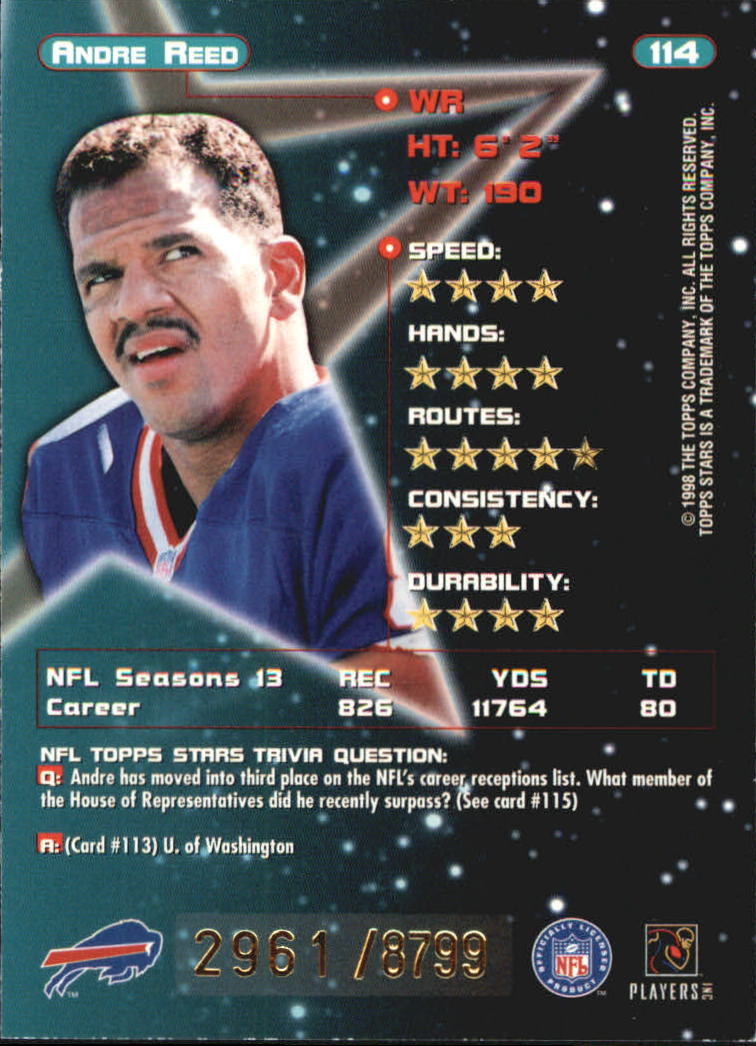 B0108- 1998 Topps Stars FB Card #s 1-150 +Rookies -You Pick- 15+ FREE US SHIP - Picture 183 of 228