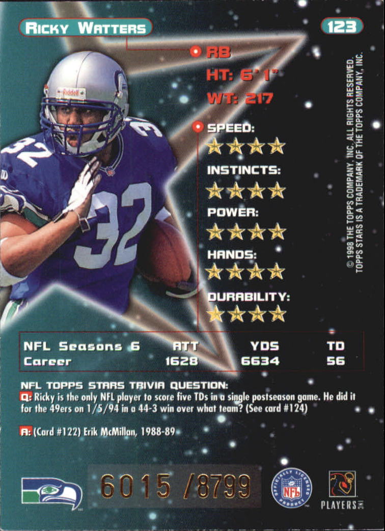 B0108- 1998 Topps Stars FB Card #s 1-150 +Rookies -You Pick- 15+ FREE US SHIP - Picture 192 of 228