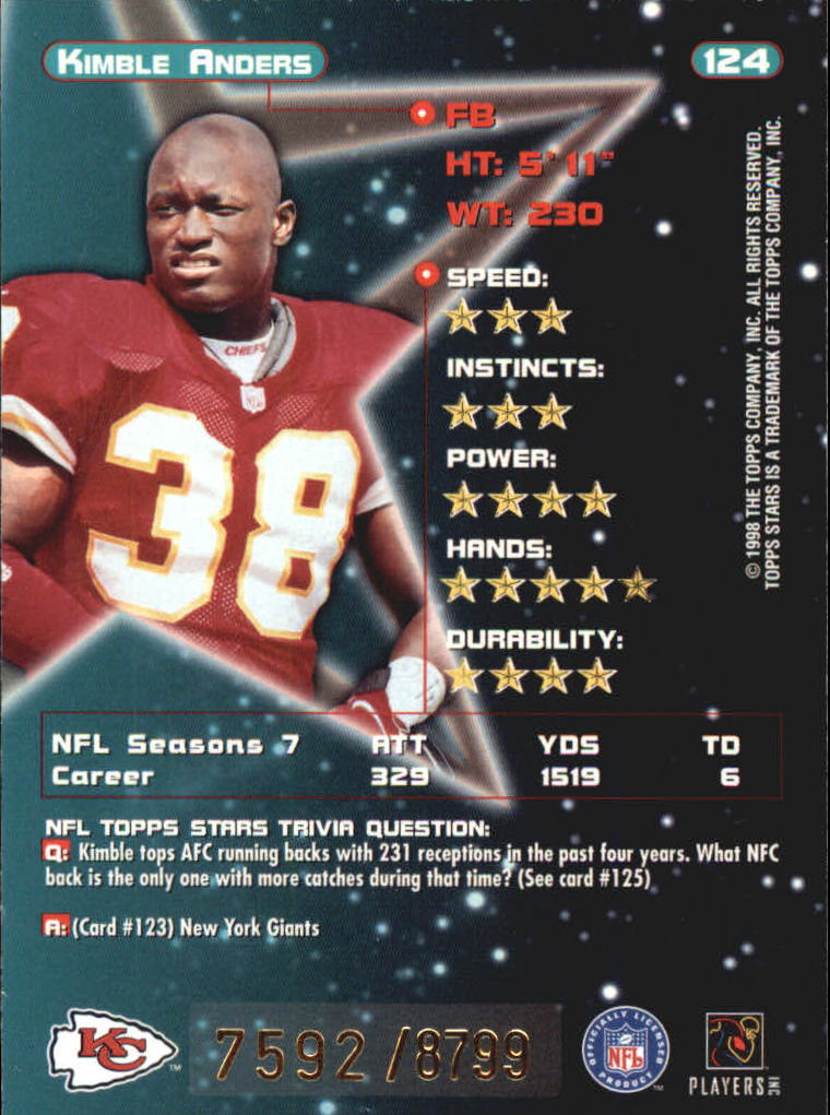 B0108- 1998 Topps Stars FB Card #s 1-150 +Rookies -You Pick- 15+ FREE US SHIP - Picture 194 of 228