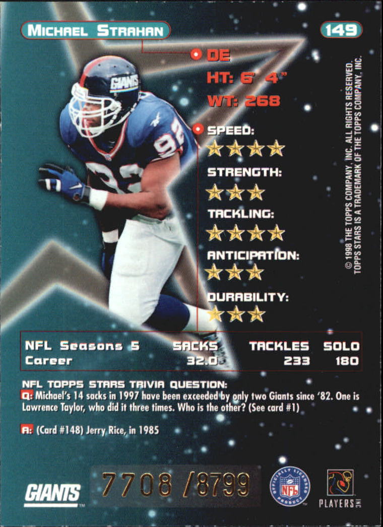 B0108- 1998 Topps Stars FB Card #s 1-150 +Rookies -You Pick- 15+ FREE US SHIP - Picture 226 of 228
