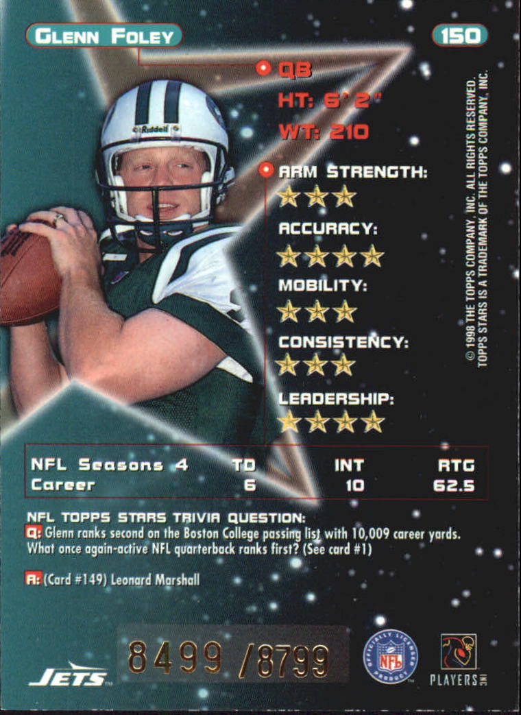 B0108- 1998 Topps Stars FB Card #s 1-150 +Rookies -You Pick- 15+ FREE US SHIP - Picture 228 of 228