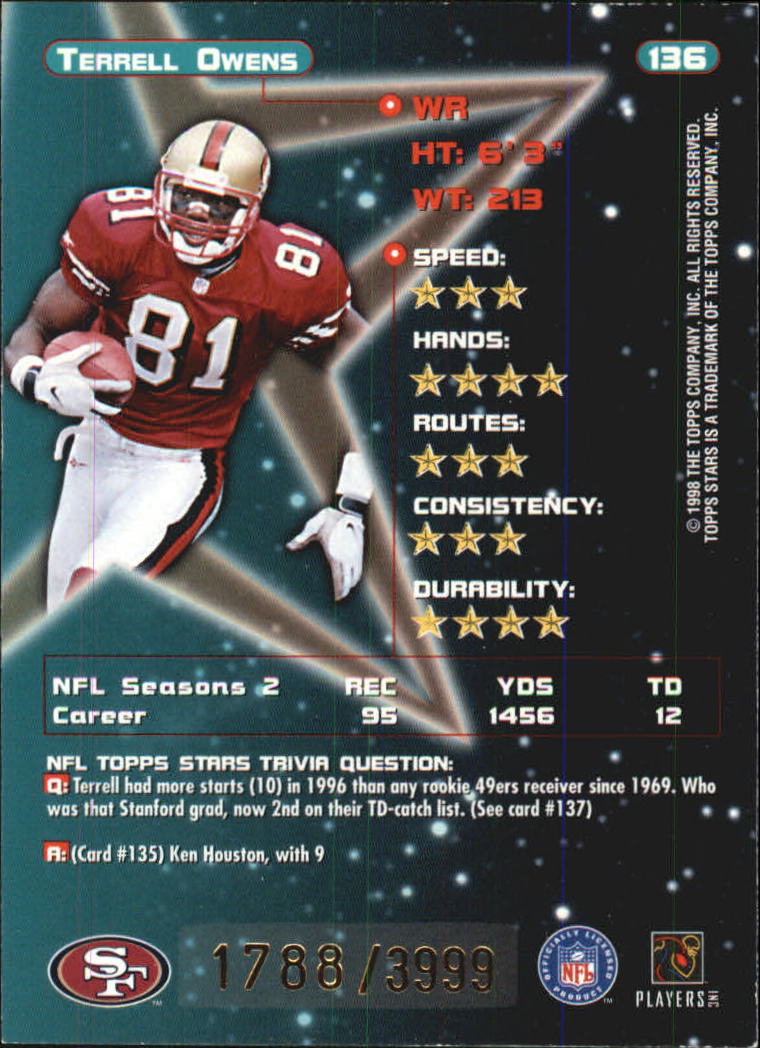1998 Topps Stars Silver #136 Terrell Owens back image