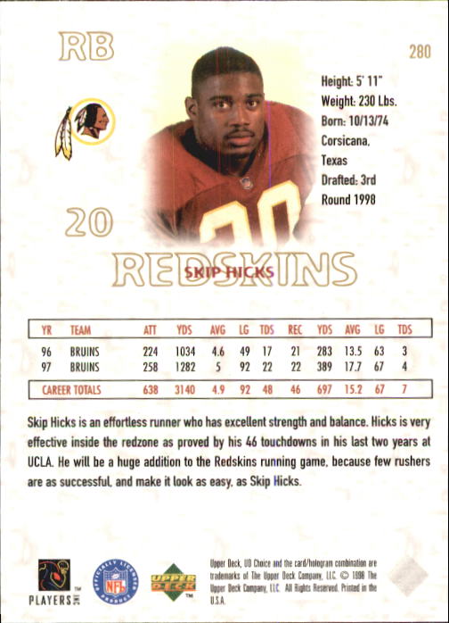 1998 UD Choice #280 Skip Hicks DN