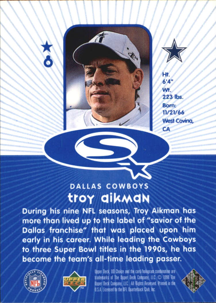 Troy Aikman Dallas Cowboys v Vikings 1998 Print