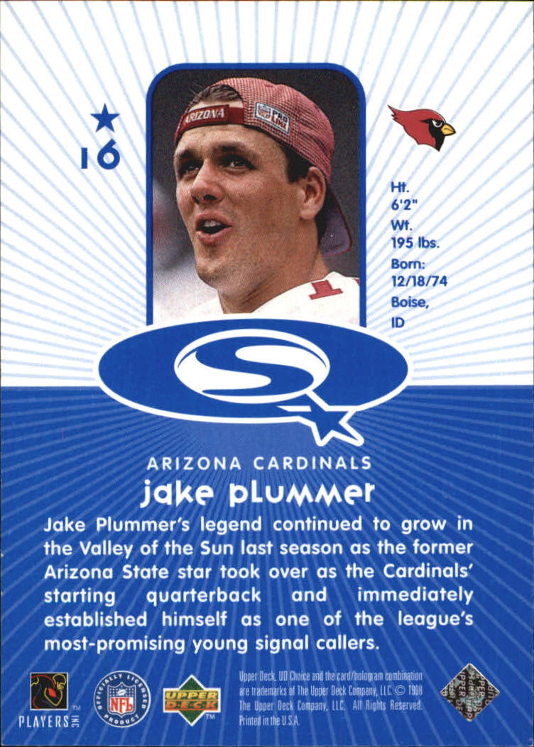 1998 UD Choice Starquest #16 Jake Plummer back image