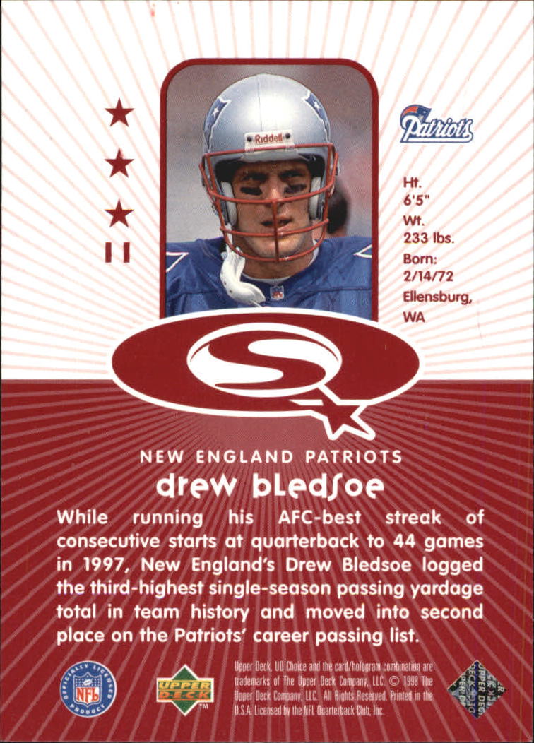 1998 UD Choice Starquest Red #11 Drew Bledsoe back image