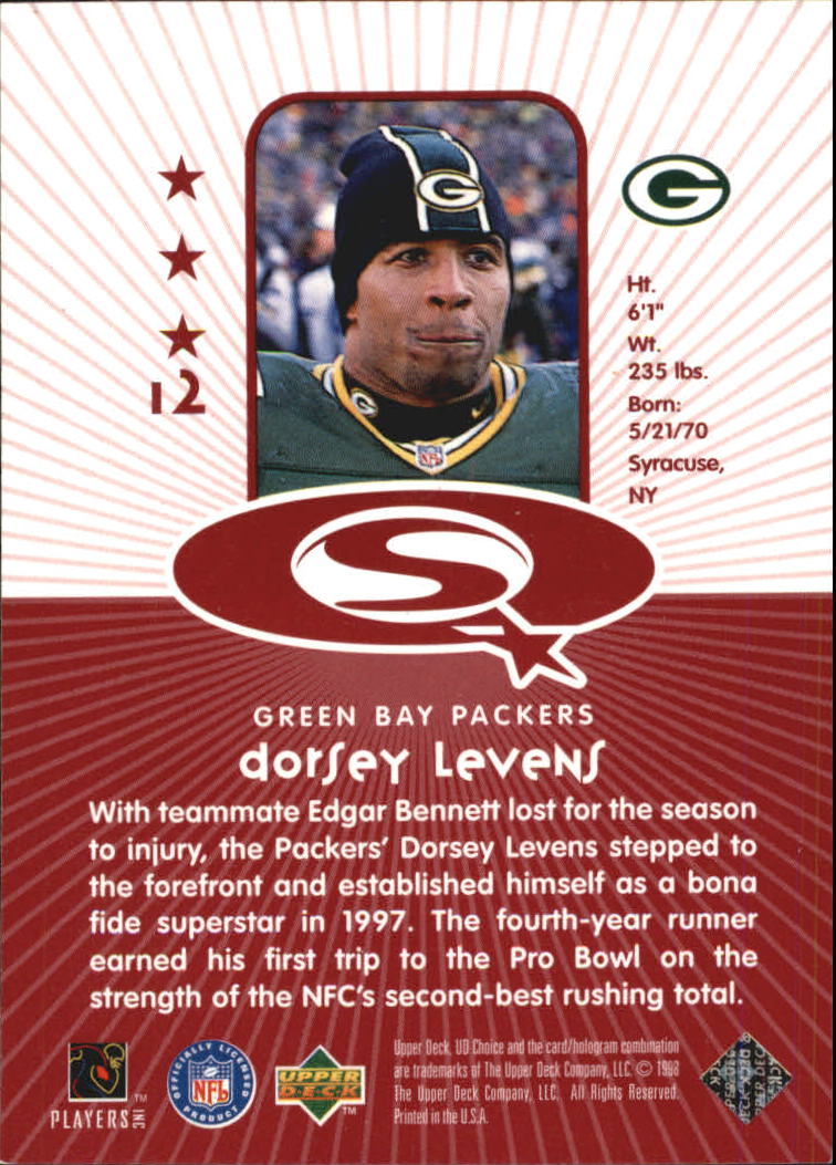 1998 UD Choice Starquest Red #12 Dorsey Levens