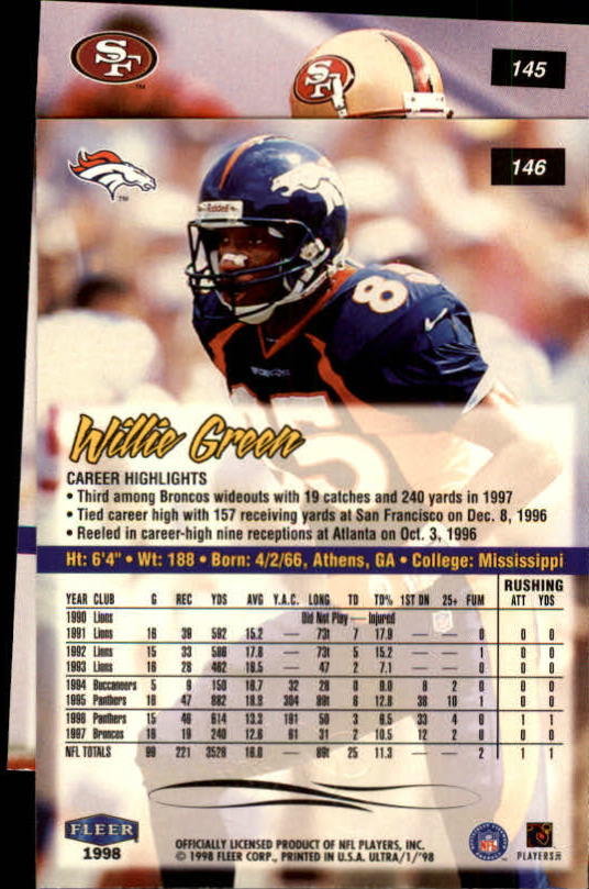 1998 Ultra #145 Terrell Owens back image