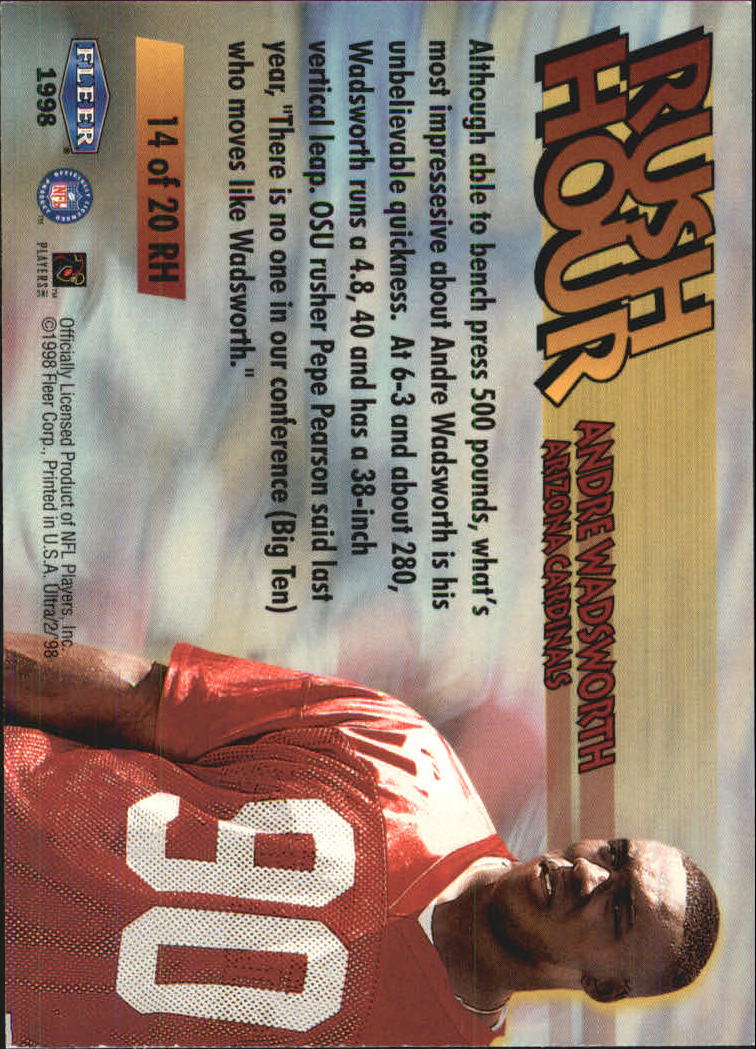 1998 Ultra Rush Hour #14 Andre Wadsworth back image