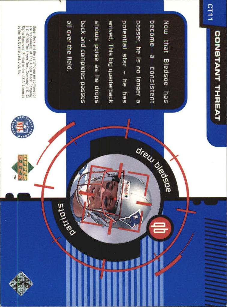 1998 Upper Deck Constant Threat #CT11 Drew Bledsoe back image