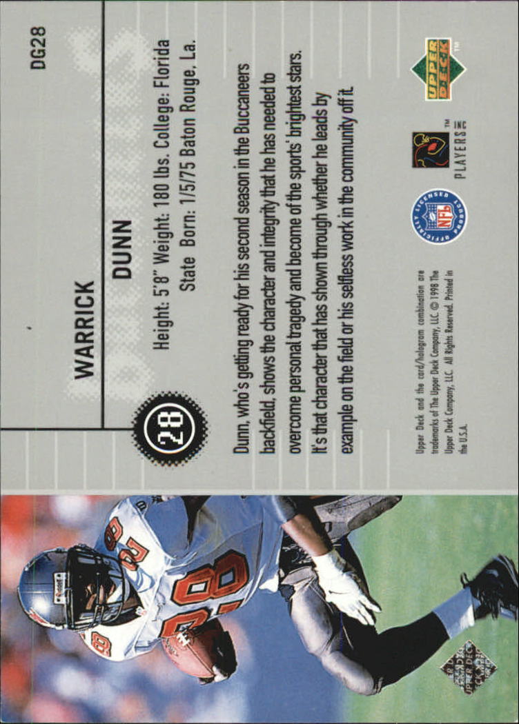 1998 Upper Deck Define the Game #DG28 Warrick Dunn back image