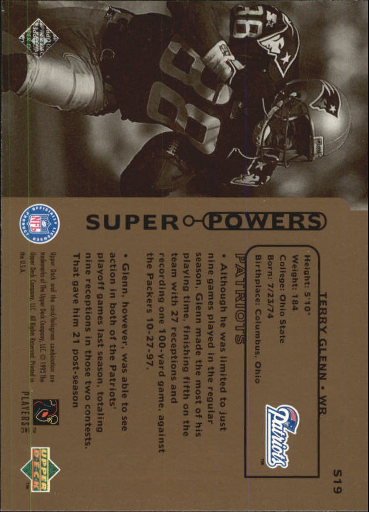 1998 Upper Deck Super Powers #S19 Terry Glenn back image