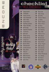 1998 Upper Deck Encore #150 Randy Moss CL back image