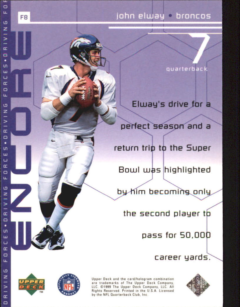 1998 Upper Deck Encore Driving Forces #F8 John Elway