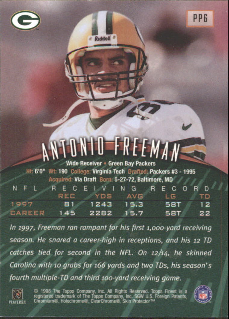 1998 Finest Promos #PP6 Antonio Freeman back image