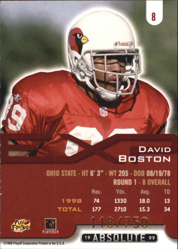 1999 Absolute EXP Tools of the Trade #8 David Boston back image