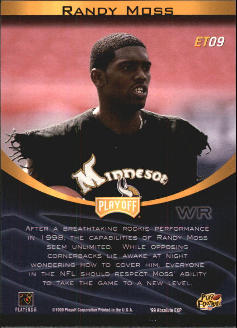 1999 Absolute EXP Extreme Team #ET9 Randy Moss back image