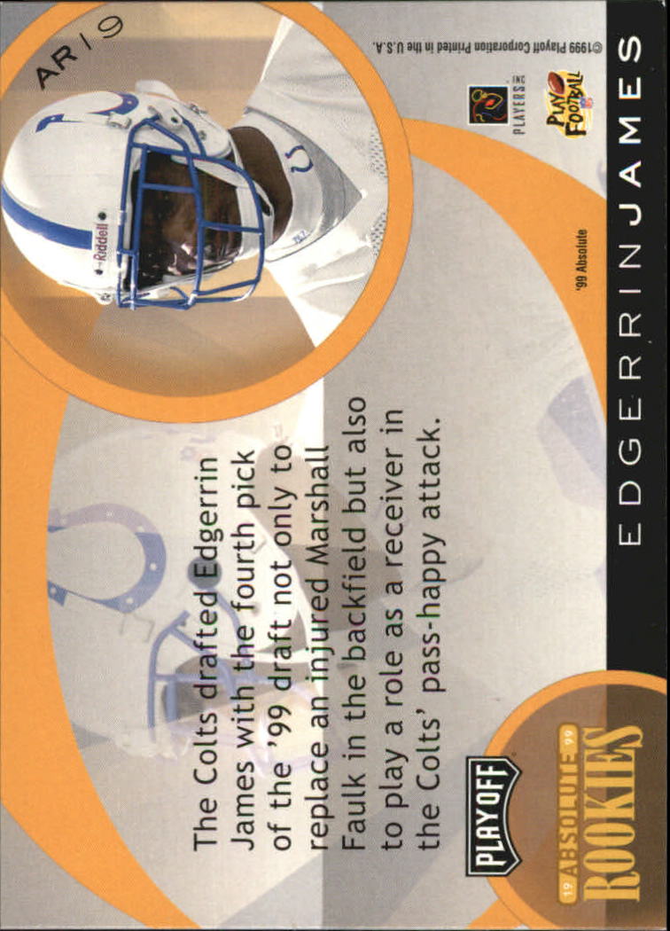 1999 Absolute EXP Rookies Inserts #AR19 Edgerrin James back image