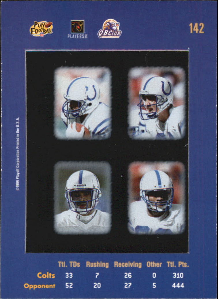 1999 Absolute SSD #142 Colts CL back image