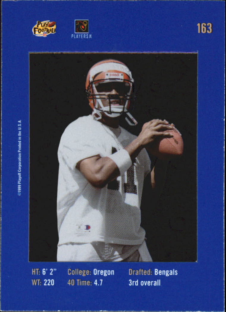 1999 Absolute SSD #163 Akili Smith RC back image