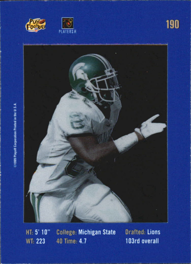 1999 Absolute SSD #190 Sedrick Irvin RC back image