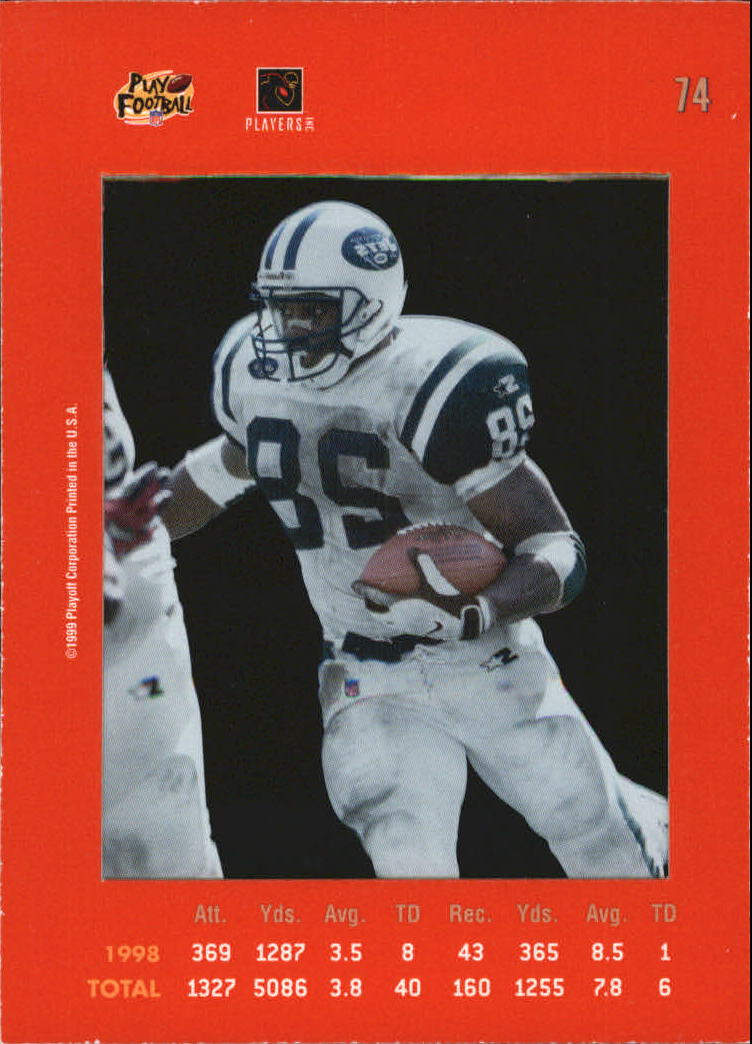 1999 Absolute SSD Red #74 Curtis Martin back image