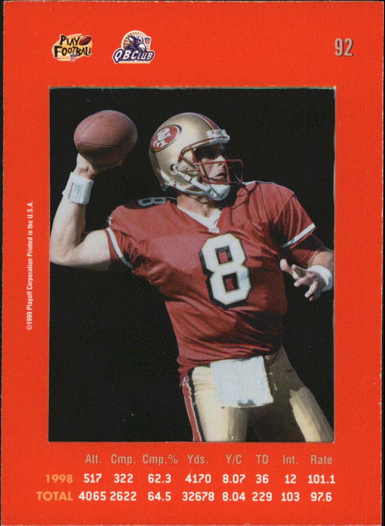 1999 Absolute SSD Red #92 Steve Young back image