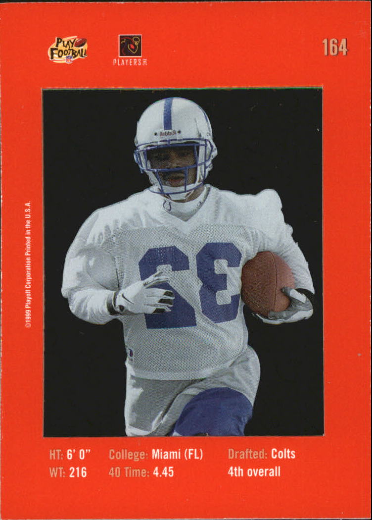 1999 Absolute SSD Red #164 Edgerrin James back image