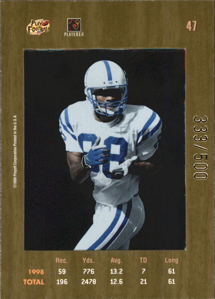 1999 Absolute SSD Coaches Collection Silver #47 Marvin Harrison back image