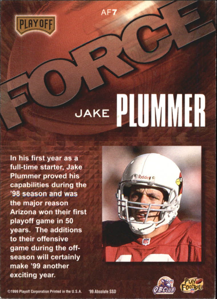 1999 Absolute SSD Force #AF7 Jake Plummer back image