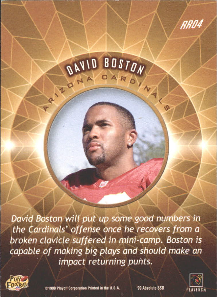1999 Absolute SSD Rookie Roundup #RR4 David Boston back image
